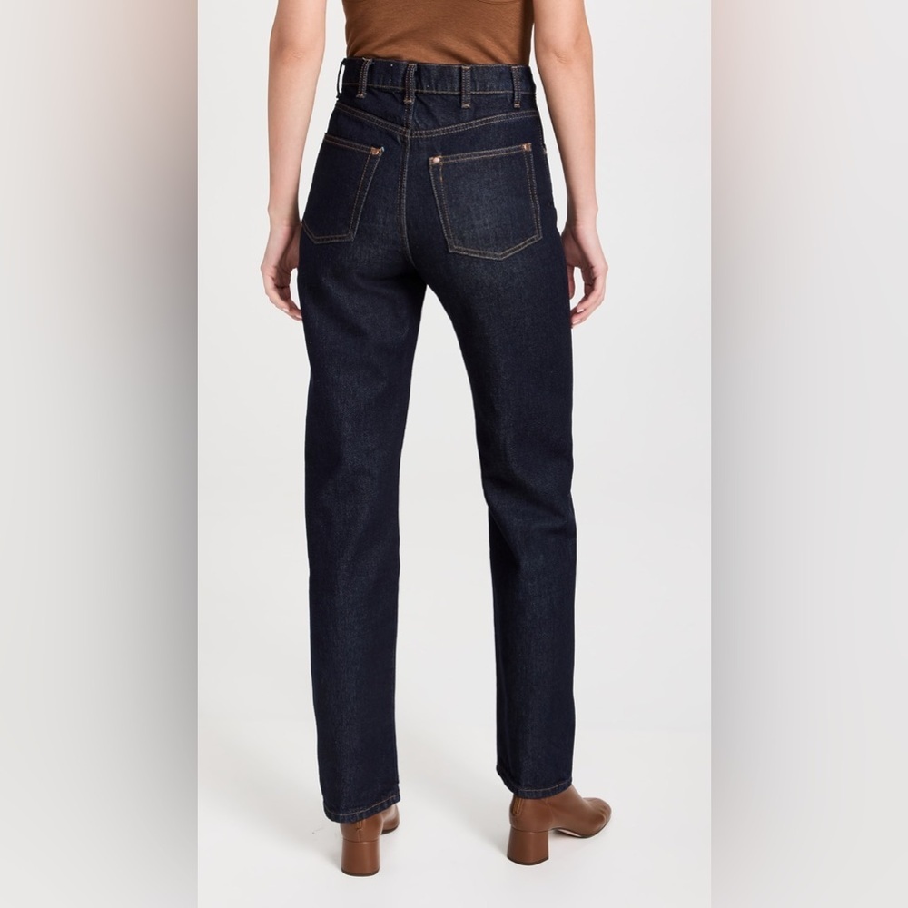 New! Reformation Cowboy High Rise Straight Long Jeans Dark Blue Denim 🤠 size 29 - Picture 8 of 16